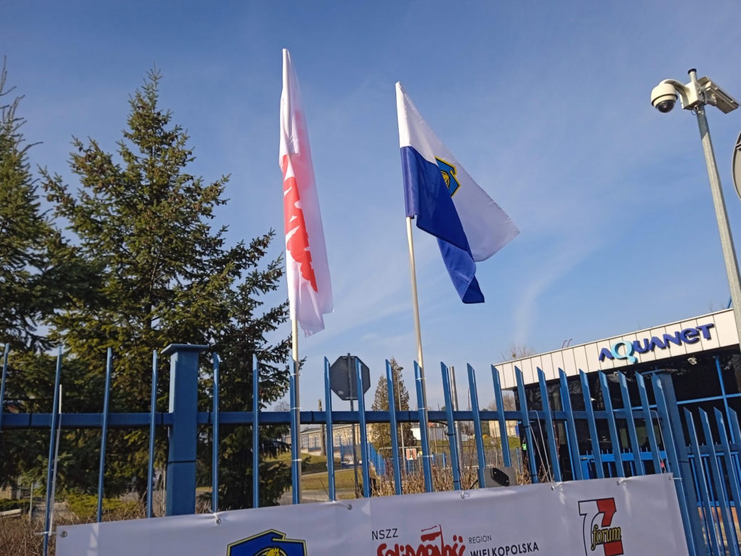 Protest pracowników wodno-kanalizacyjnych w Aquanet