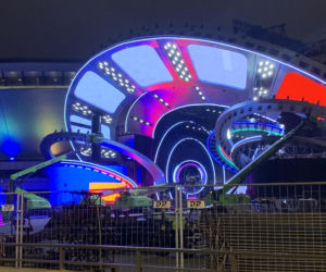 Scena Sylwestra z Dwójką 2025 w Katowicach w czasie próby świateł