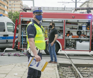 Wypadek na skrzyżowaniu Grójeckiej z Wawelską