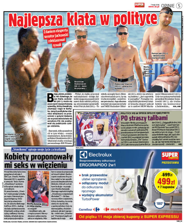 Jackowski nago na plaży