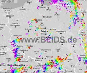 Burze w Polsce, 29.07.2012 - MAPA z godz. 15.30 - 17.30