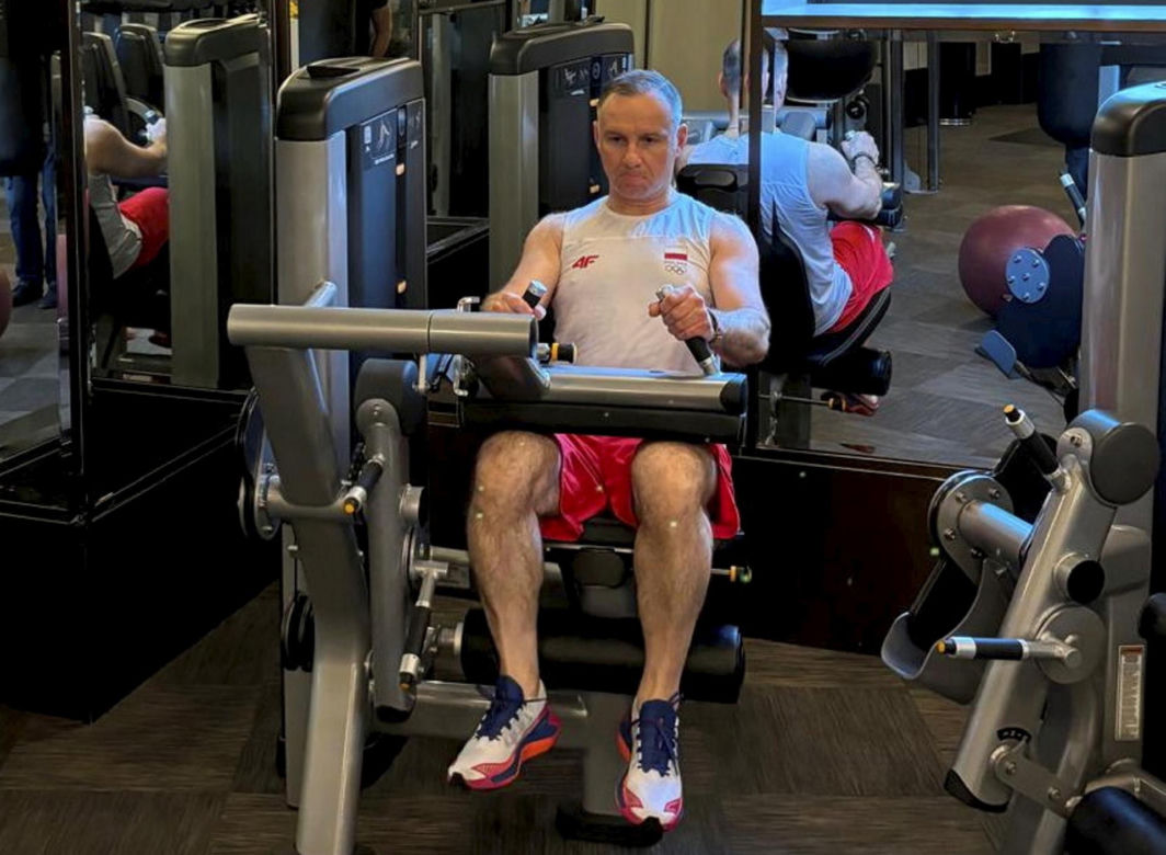 Prezydent Andrzej Duda ćwiczy na siłowni w Waszyngtonie
