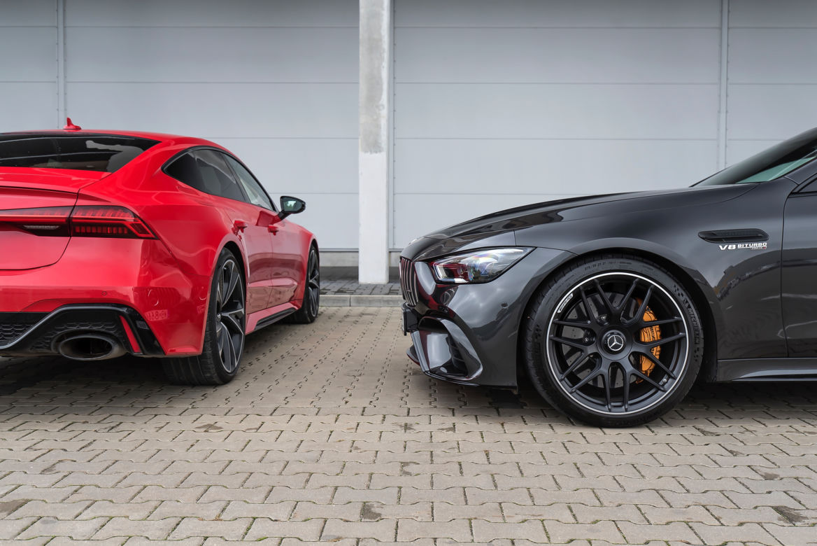 Audi RS7 Sportback 4.0 TFSI V8 vs. Mercedes-AMG GT 4-Door Coupe 63 S 4MATIC+