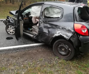 Zderzenie trzech pojazdów na DK 10 w Przyłubiu