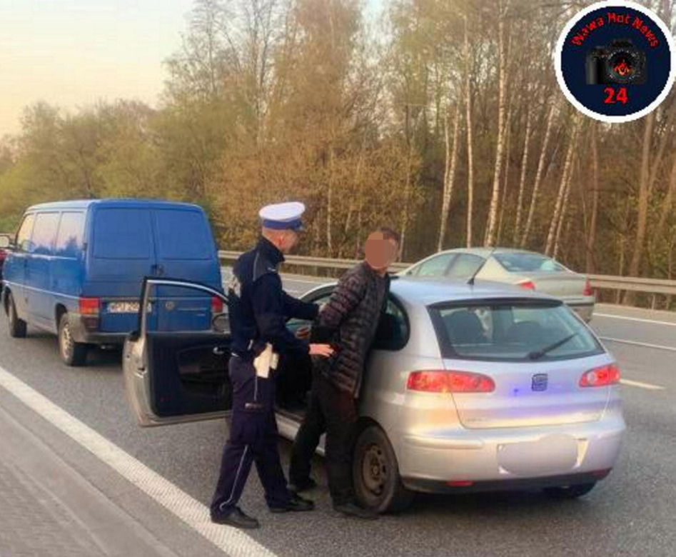 Horror na S8. Obywatelskie zatrzymanie pijanego kierowcy. Wydmuchał prawie 3 promile