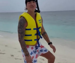 Małgorzata Rozenek i Radosław Majdan nurkują  Malediwach