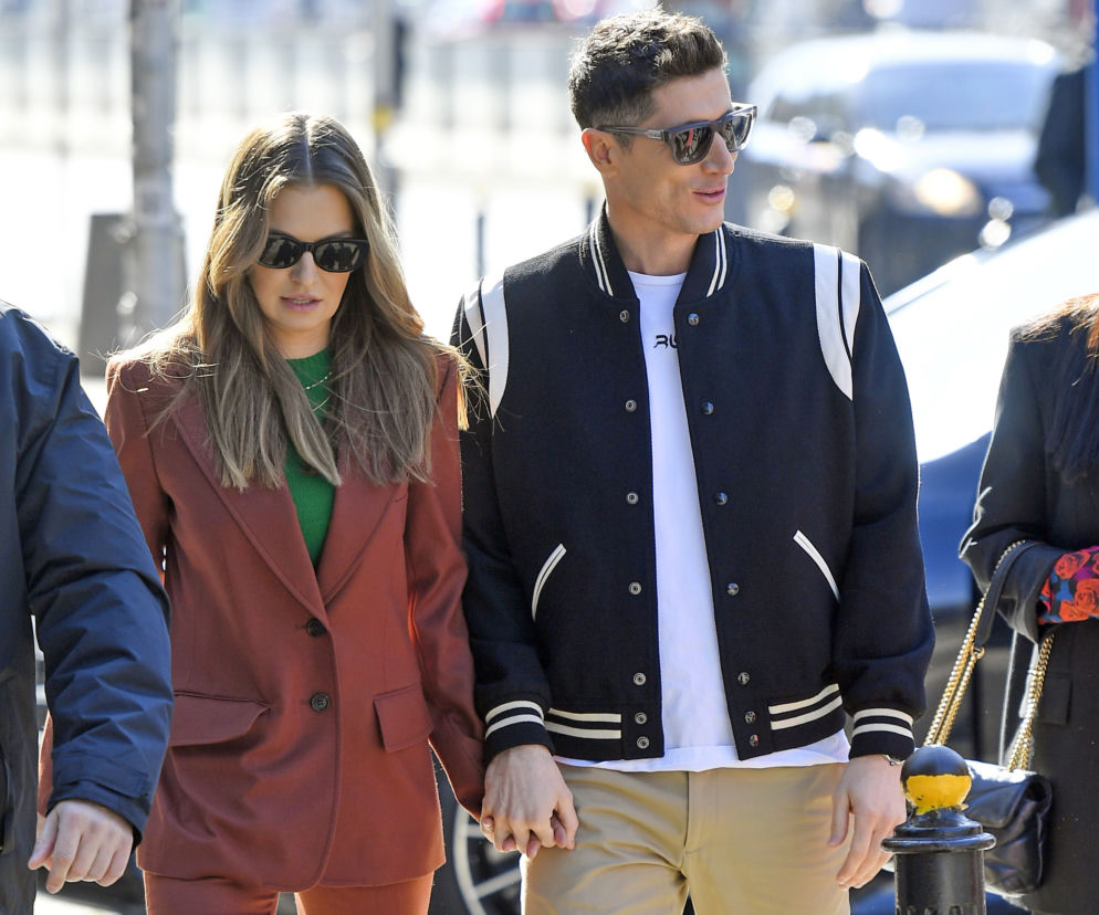 Robert Lewandowski i Anna Lewandowska w Warszawie
