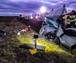 Wypadek busa na autostradzie A4 w okolicy Jawora