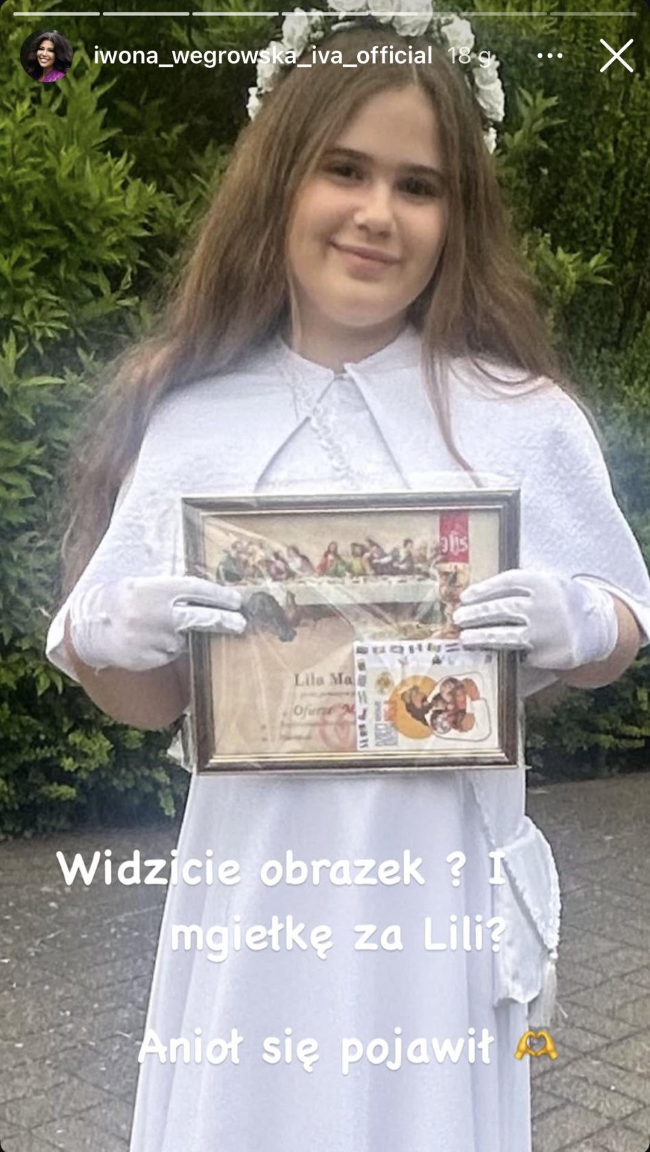 Pierwsza Komunia Święca córki Iwony Węgrowskiej 