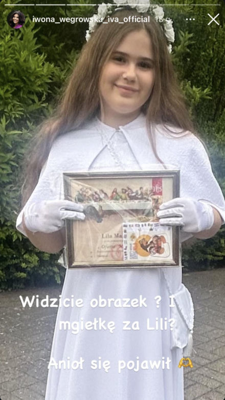 Pierwsza Komunia Święca córki Iwony Węgrowskiej 