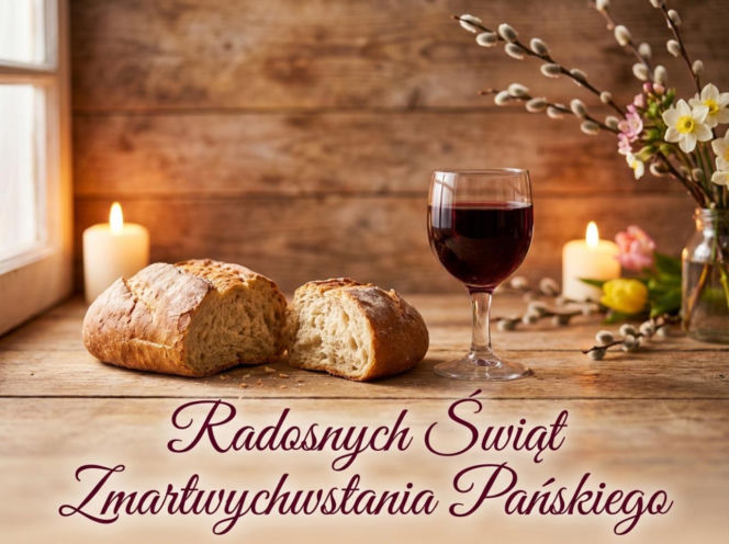 Religijna kartka na Wielkanoc