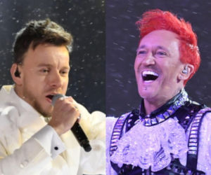 Falbanki, tiule i kryzy. Sylwester z Dwójką w niezwykle „męskim” modowym wydaniu. Jeden jak z rock-opery, drugi z romantycznej ballady