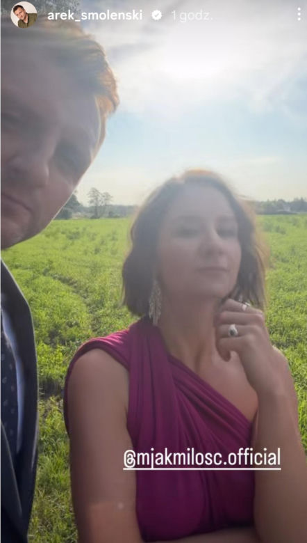 M jak miłość nowy sezon. Bartek (Arkadiusz Smoleński), Agnes (Amanda Mincewicz) na planie
