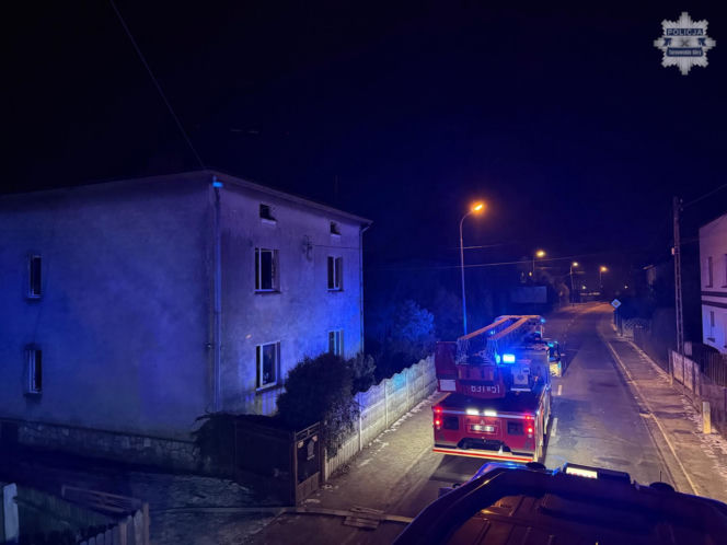 Pożar domu w Kaletach