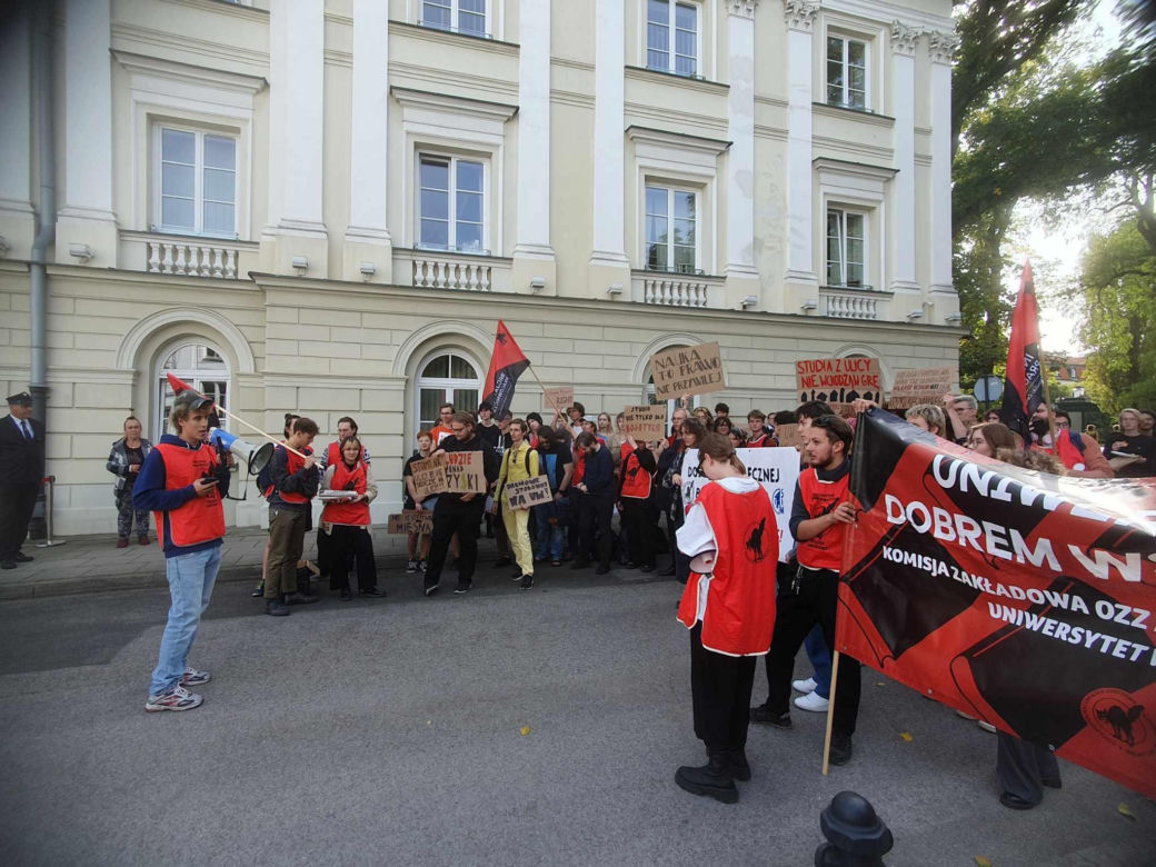 Protest studentów na Uniwersytecie Warszawskim