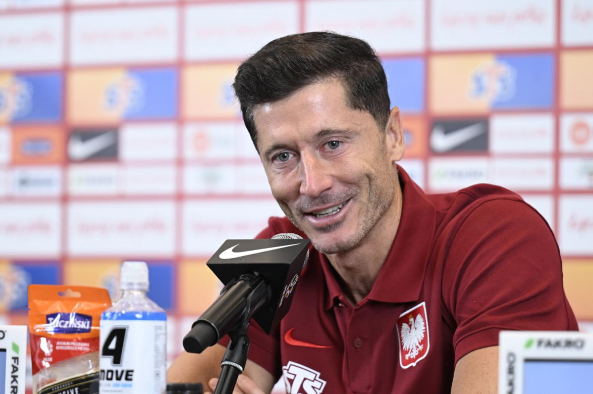 Robert Lewandowski na konferencji reprezentacji Polski