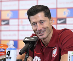 Robert Lewandowski na konferencji reprezentacji Polski