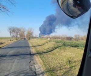 Pożar hali w Broniewicach koło Inowrocławia