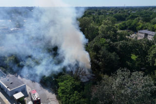 Pożar budynku przy ul. Marywilskiej