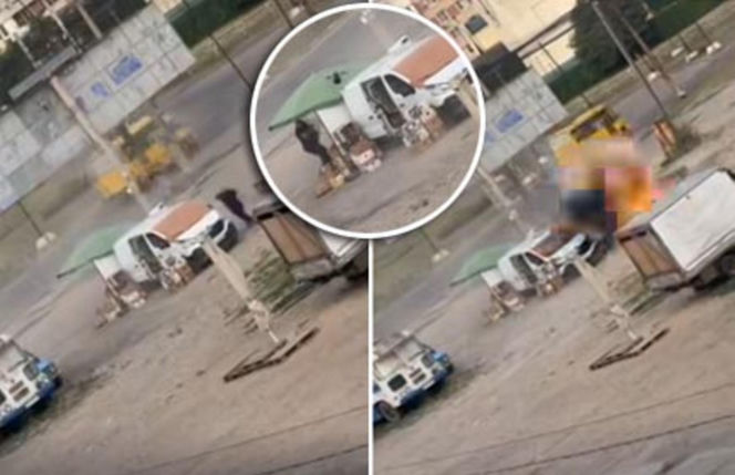 Przerażające nagranie z Ukrainy. Dron ścigał sprzedawcę warzyw