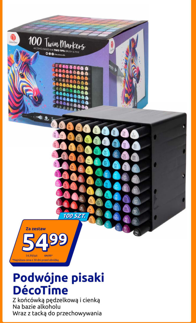 Podwójne pisaki DécoTime, 100 sztuk