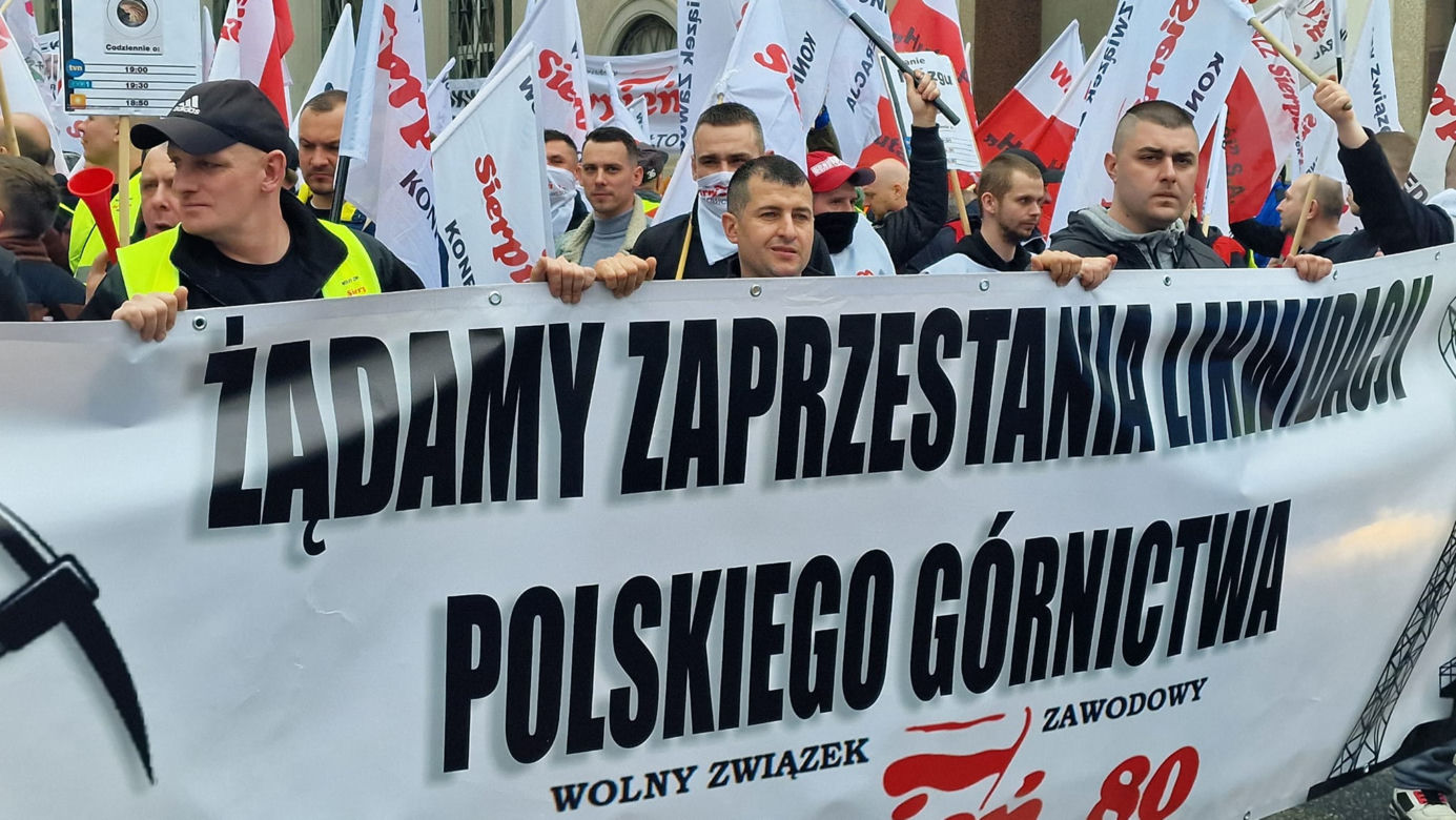 Protest górników w Warszawie