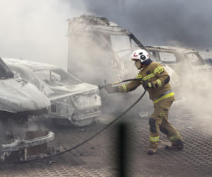 Potężny pożar w Czosnowie