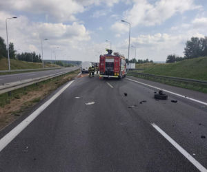 Wypadek na s7 w Zaleziance
