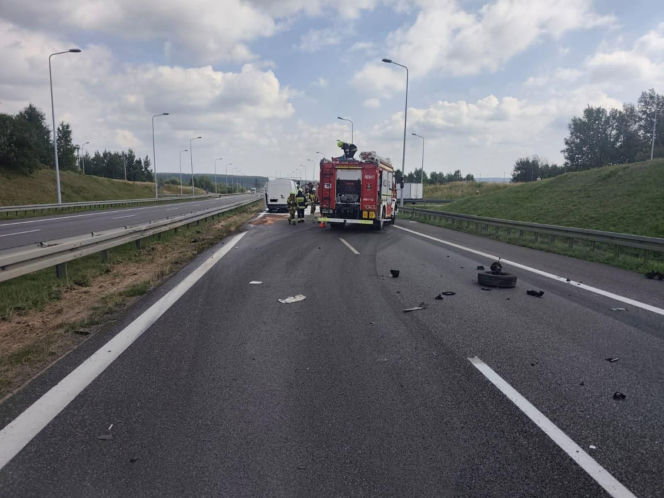 Wypadek na s7 w Zaleziance