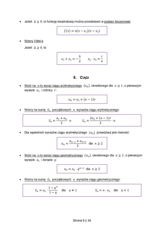 wzory matematyczne matura 2026
