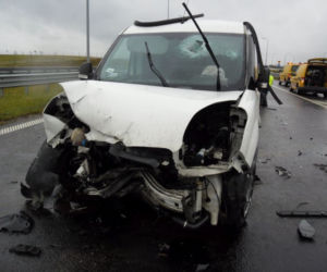 Wypadek na autostradzie w Kaszycach