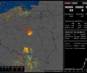 BURZE nad POLSKĄ 19.07.2012: NA ŻYWO - gdzie są i gdzie będą burze - MAPY, pogoda na czwartek, 19.07.2012
