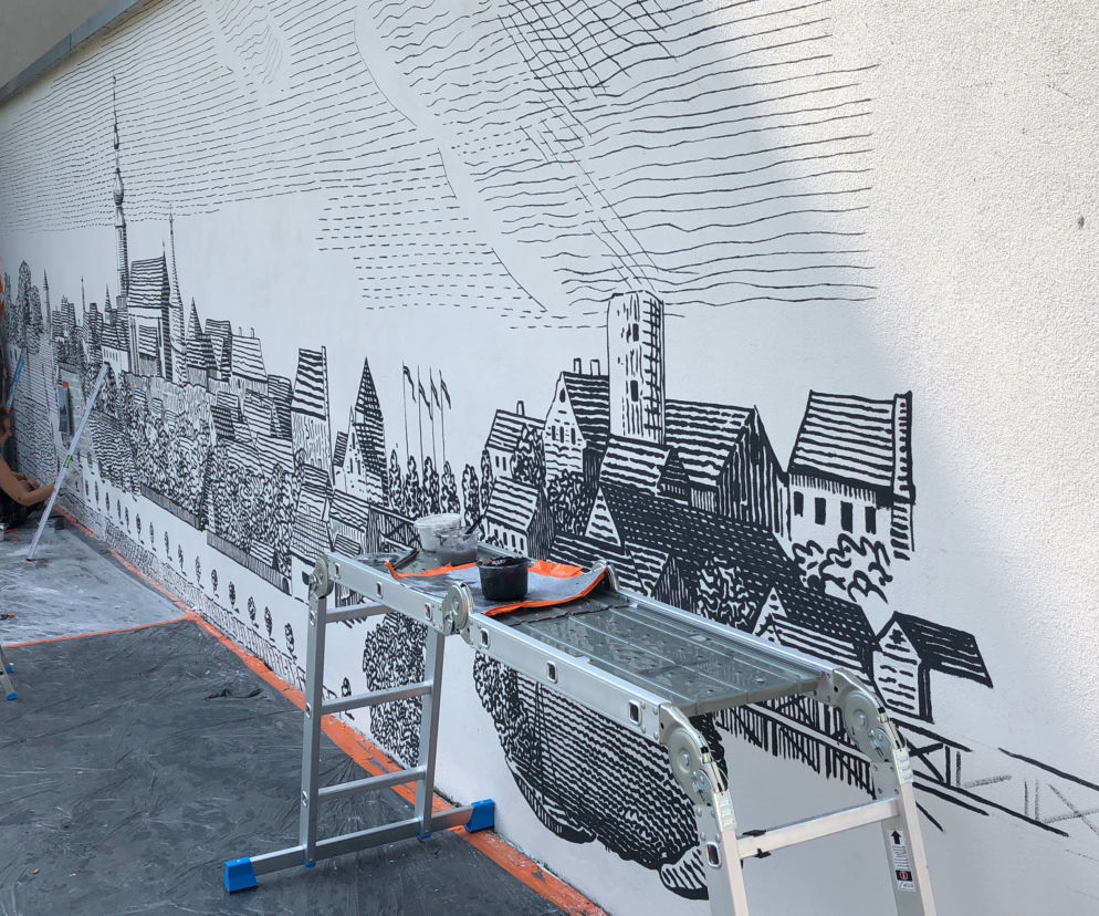 Mural przy Zamku Górnym