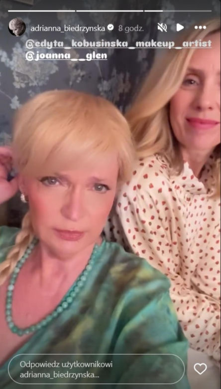 Barwy szczęścia nowy sezon na planie. Małgorzata (Adrianna Biedrzyńska), Malwina (Joanna Gleń)