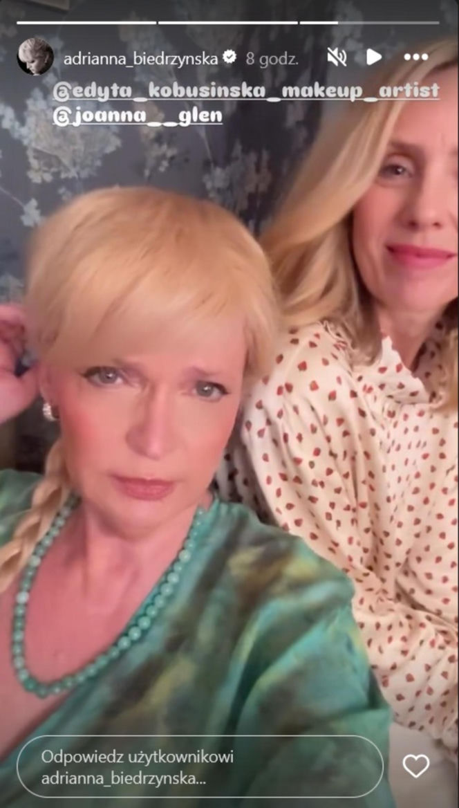 Barwy szczęścia nowy sezon na planie. Małgorzata (Adrianna Biedrzyńska), Malwina (Joanna Gleń)