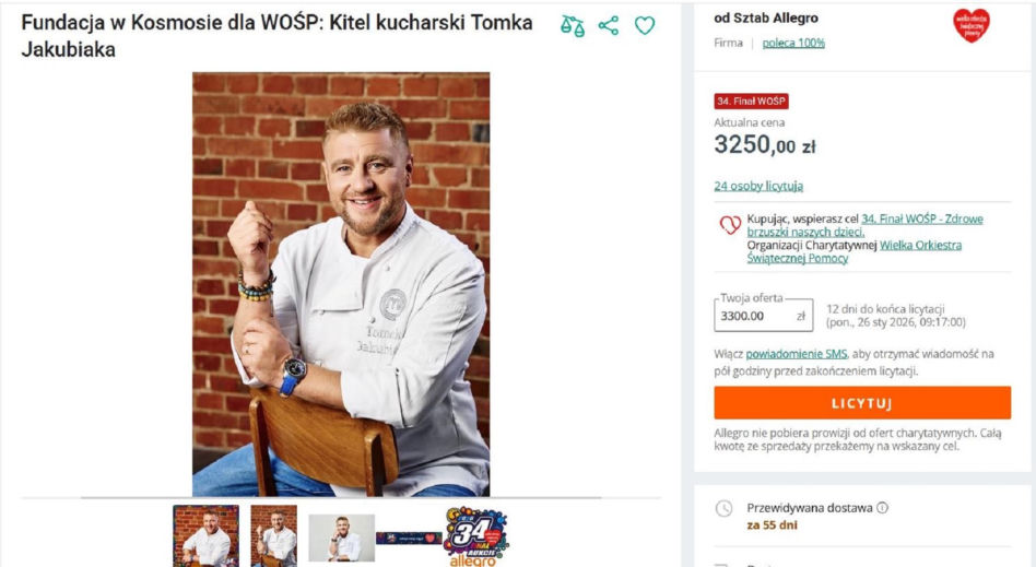 Niezwykła pamiątka po Tomaszu Jakubiaku trafiła na aukcję WOŚP. Cena już robi wrażenie