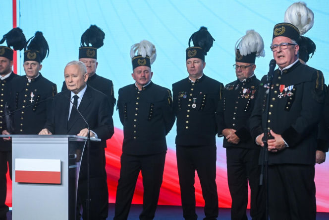 Konferencja prasowa prezesa PIS Jarosława Kaczyńskiego.