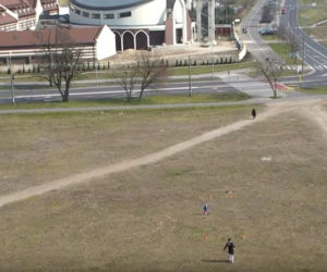 Tak wygląda Toruń okiem policyjnego drona. Patrol miał ważne komunikaty