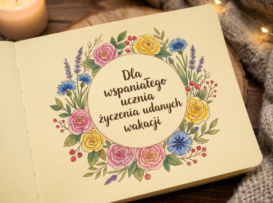 Kartka dla ucznia na zakończenie roku szkolnego