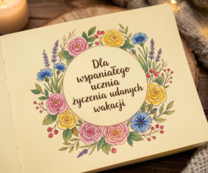 Kartka dla ucznia na zakończenie roku szkolnego