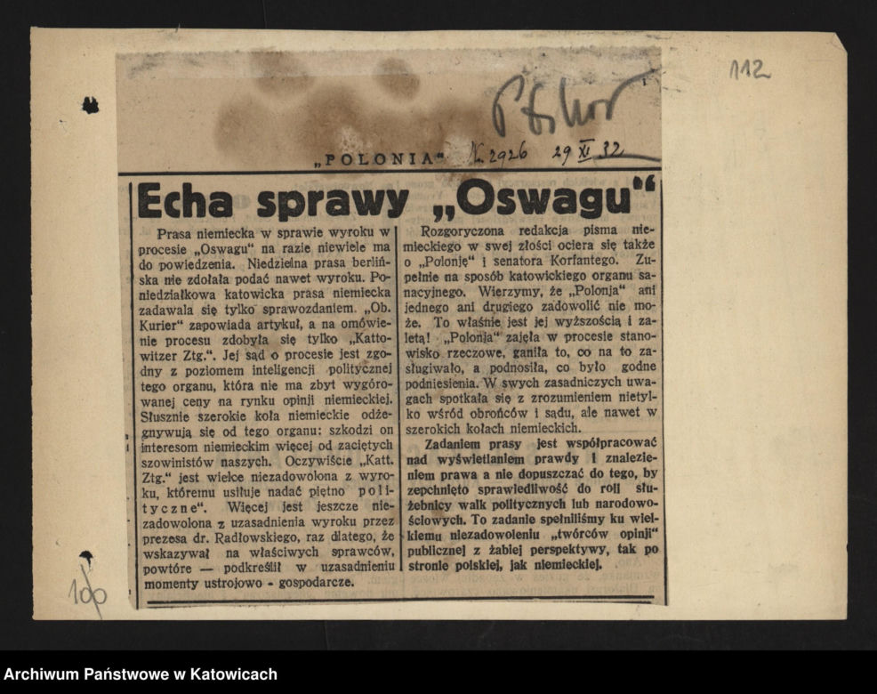 Upadłość firmy "Oswag" S.A. w Wyrach, proces przeciwko dyrektorowi Franciszkowi Ebelingowi i Józefowi Ogiermanowi