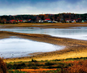 Rekordowo niski poziom wody w zalewie Brodzkim. Remont tamy i jazu Staszica w Brodach