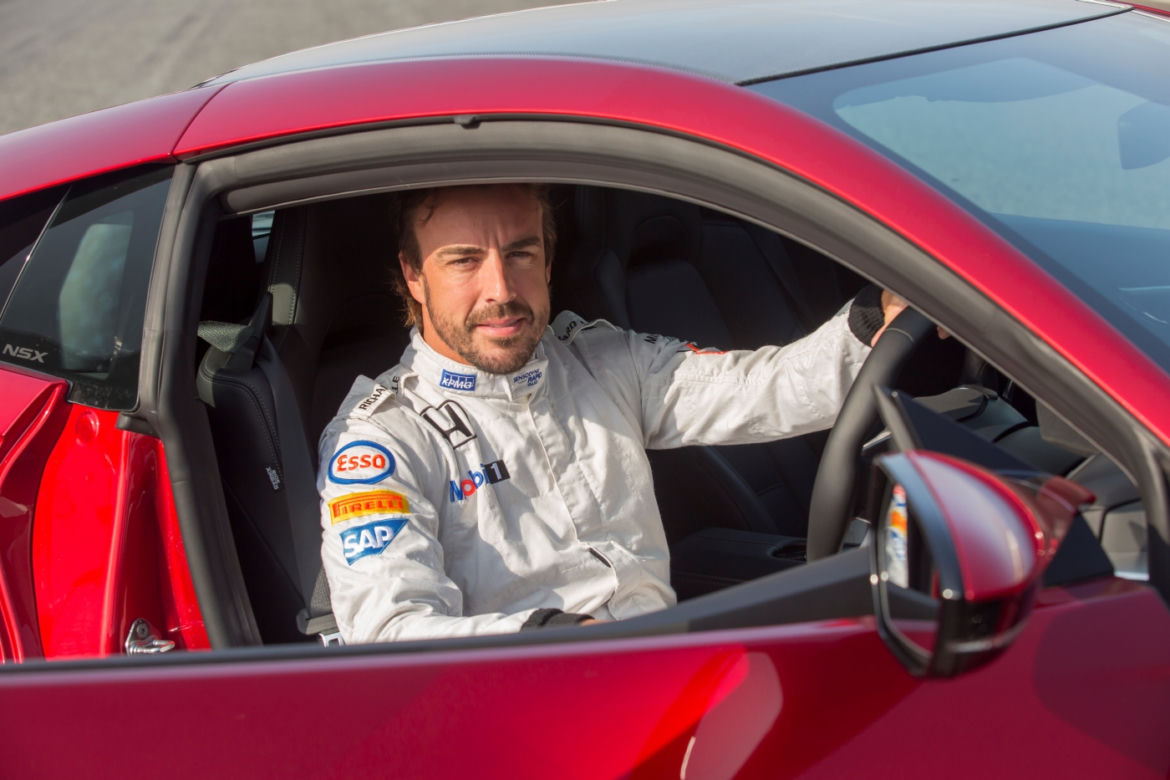 Fernando Alonso w Hondzie NSX
