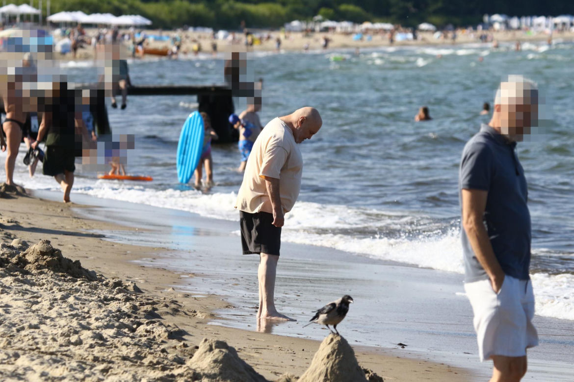 Marian Lichtman na plaży
