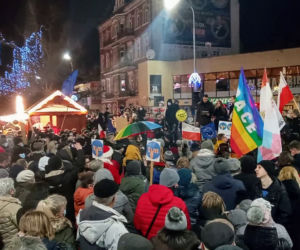 Protest Wolne media w Szczecinie