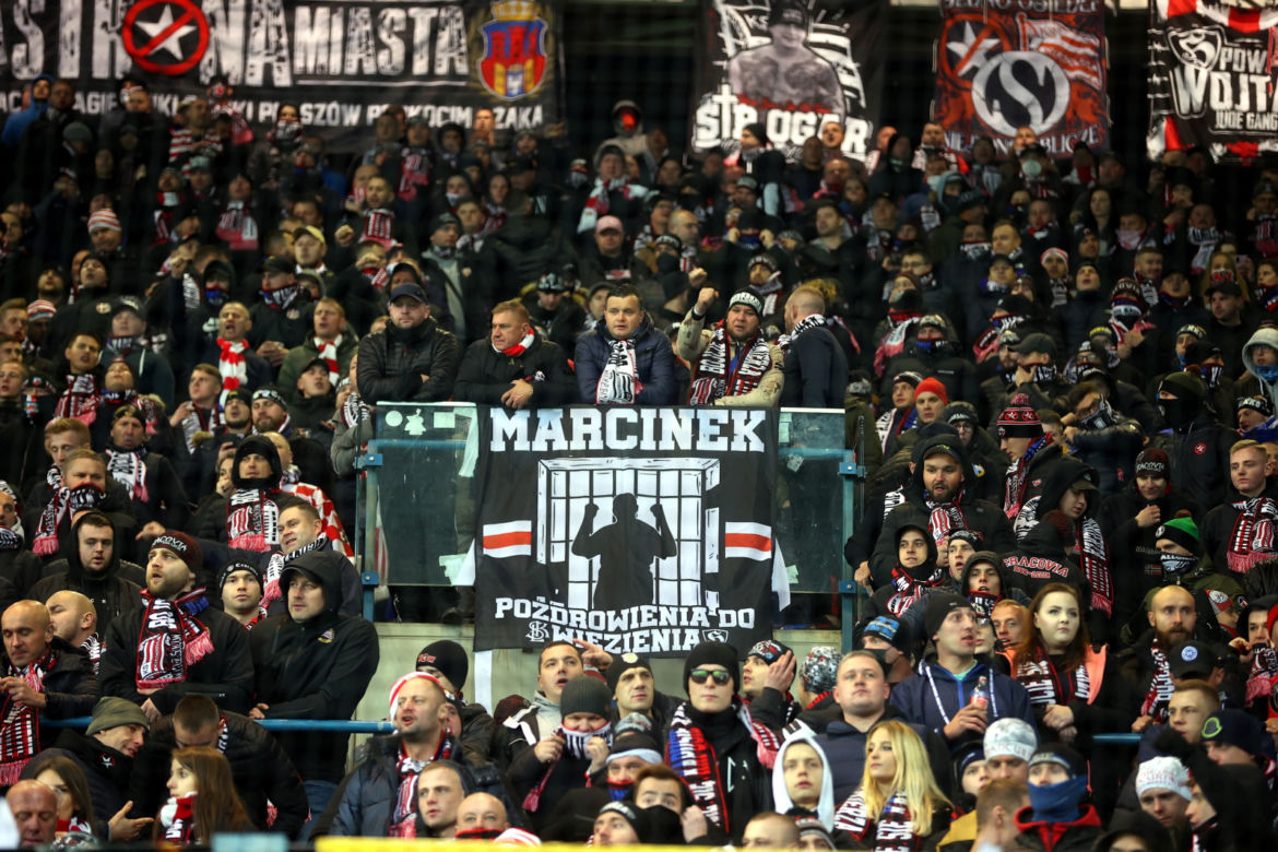 Kibice na meczu Wisła Kraków - Cracovia