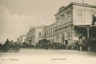 Dworzec Terespolski w Warszawie w 1908 r., dzisiejsza ul. Kijowska 14a