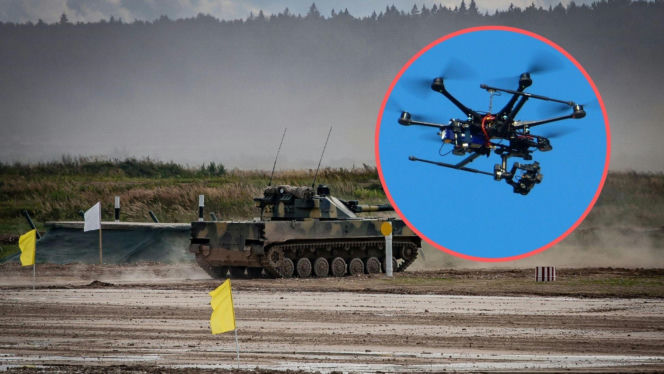 Dron spadł na jednostkę wojskową! 70 metrów od magazynu broni