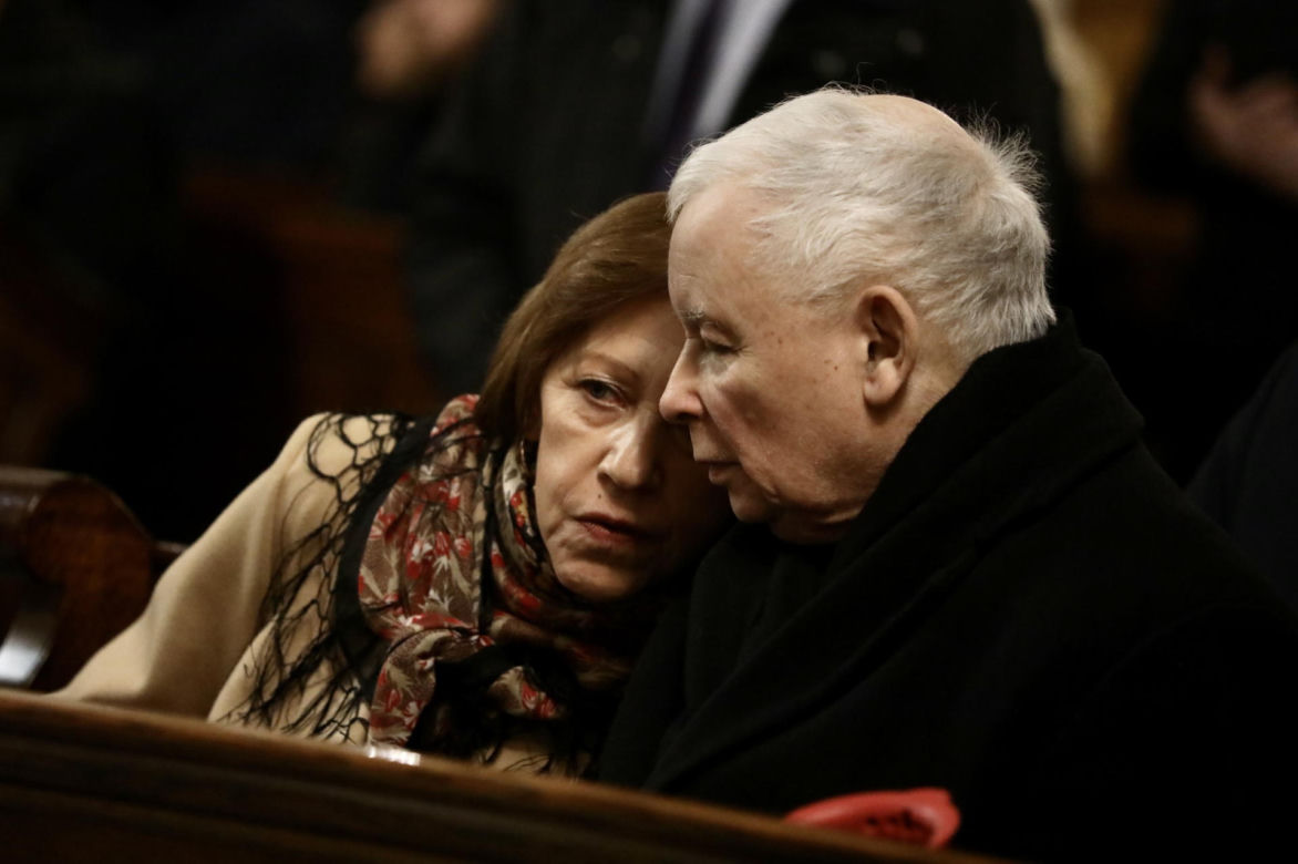 10. rocznica śmierci Jadwigi Kaczyńskiej. Jarosław Kaczyński u boku pani Basi