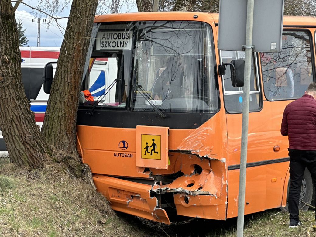 Dramat pod Legionowem. Autobus z dziećmi roztrzaskał się o drzewo. Są ranni